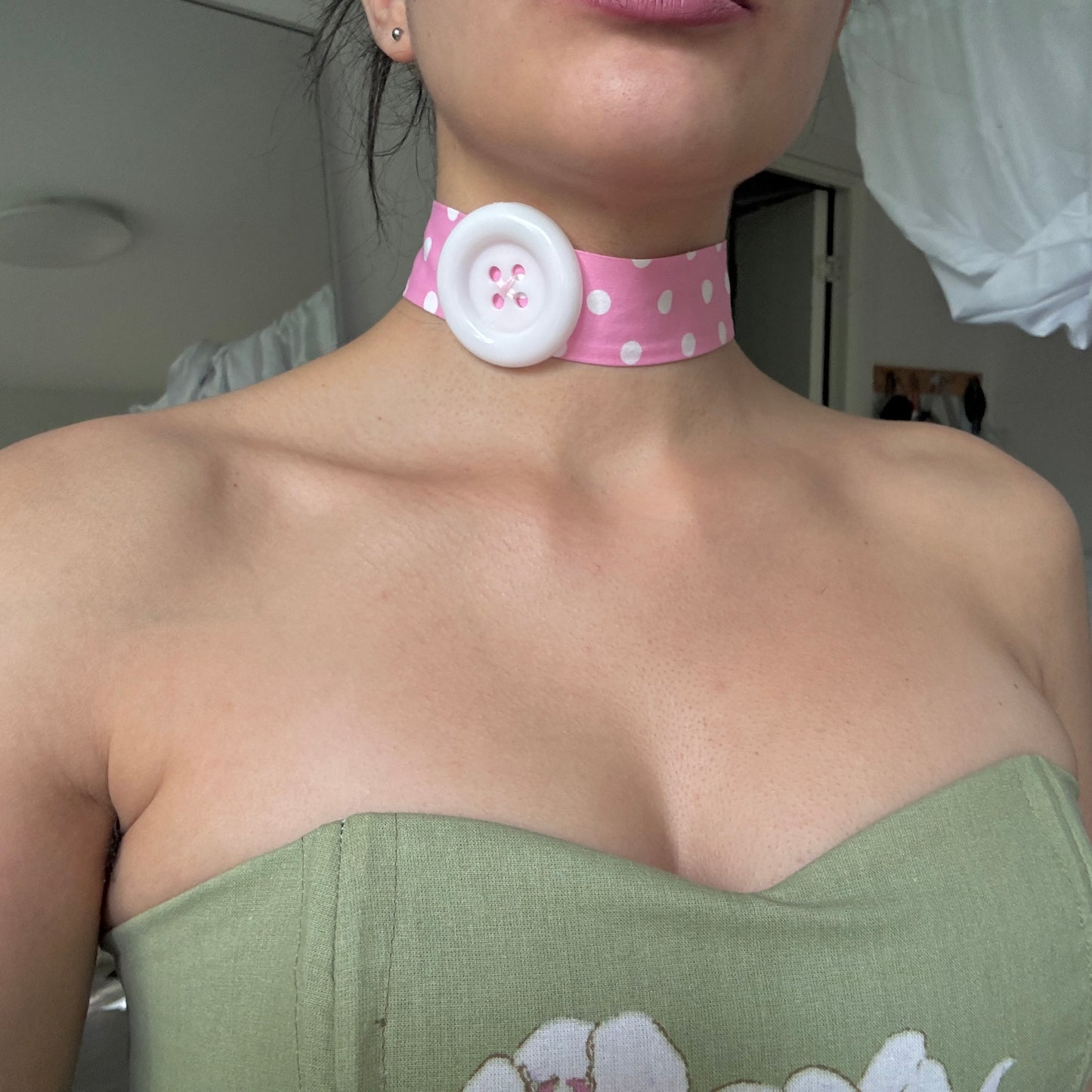 Button Choker | pink
