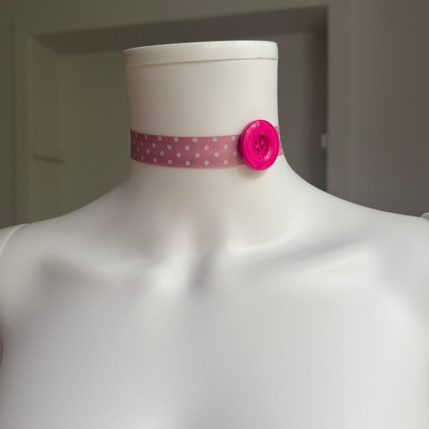 Ribbon Button Choker