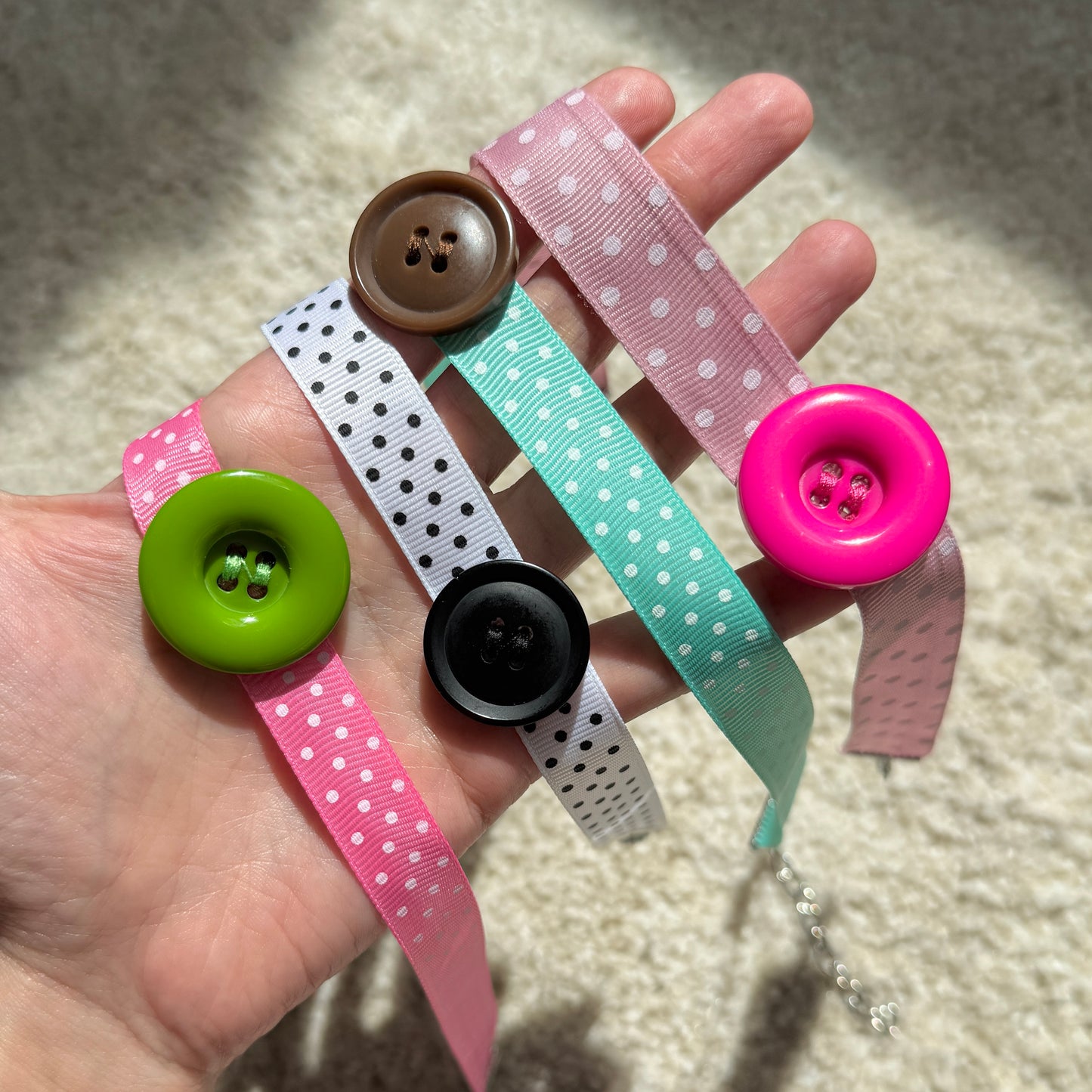 Ribbon Button Choker