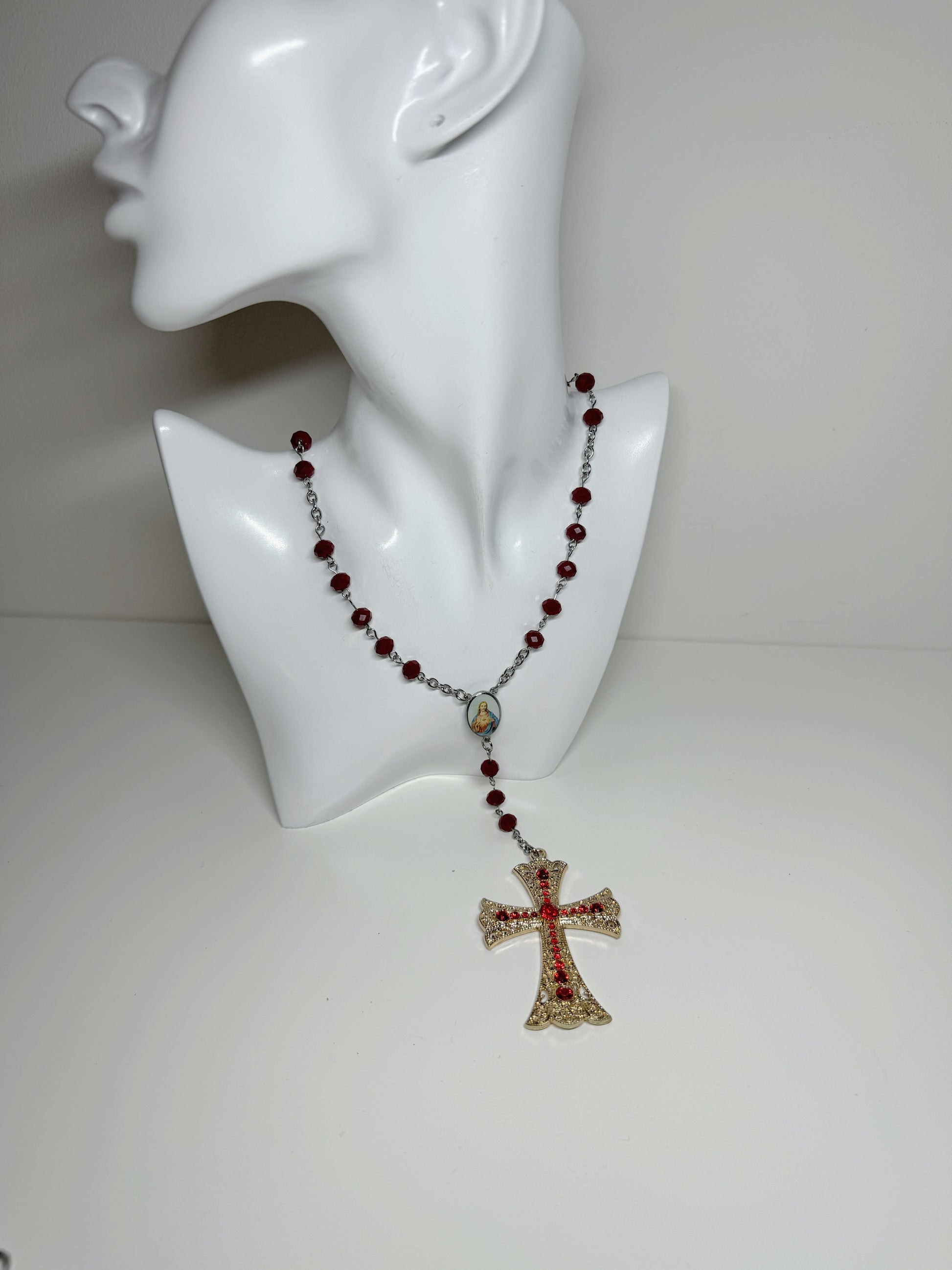 Red Pearl Rosary
